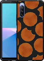 Sony Xperia 10 III Hoesje Zwart Stroopwafels Designed by Cazy