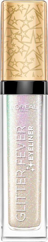 L'Oréal Paris Glitter Eyeliner 01 Holographic Show in doorzichtige huls met gouden dop met sterren.