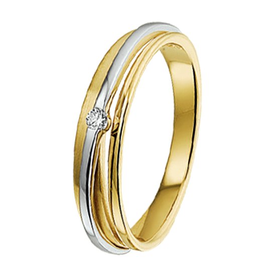 The Jewelry Collection Ring Diamant 0.03 Ct. - Bicolor Goud (14 Krt.)
