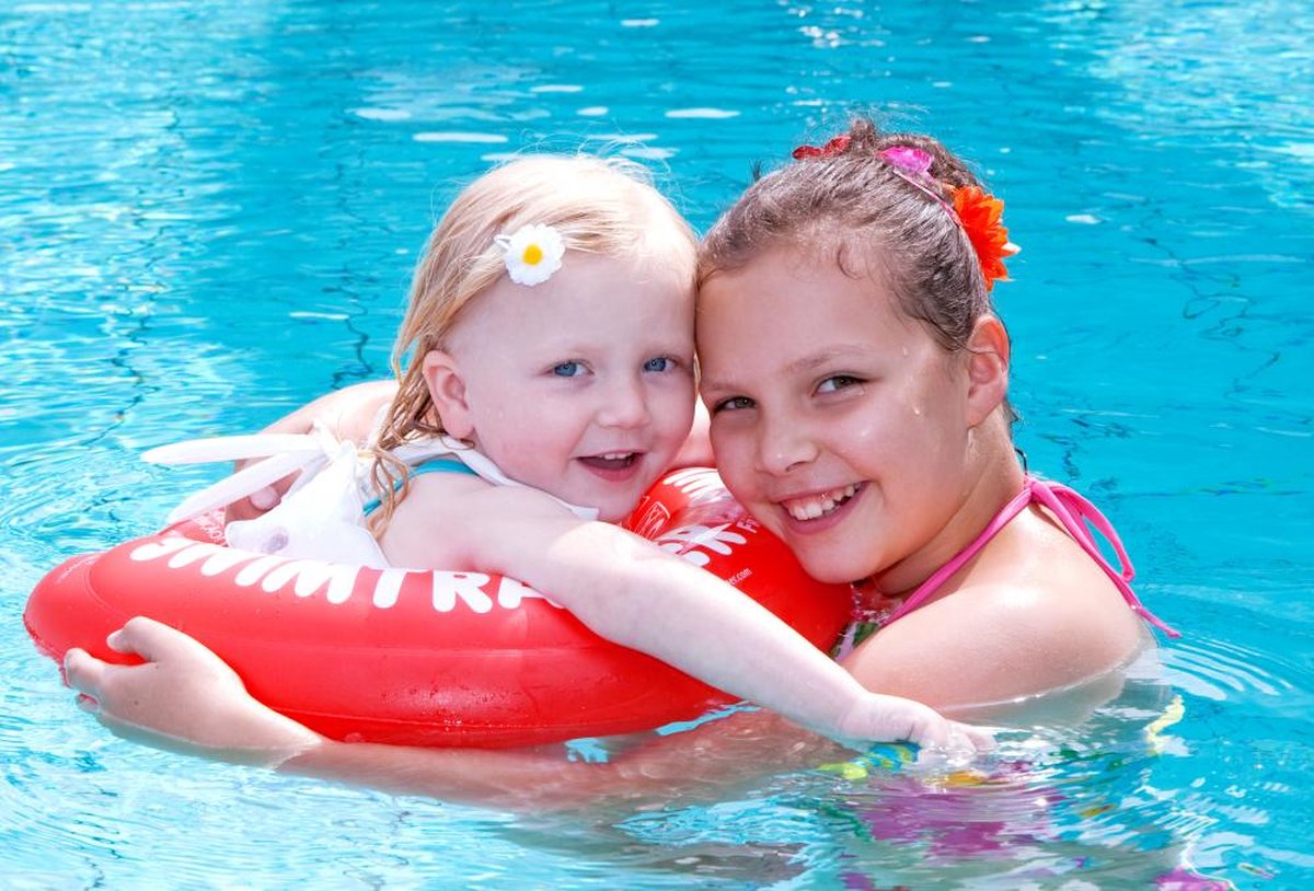 SWIMTRAINER "Classic" ® rood (3 maanden tot 4 jaar, 6kg - 18kg) DE VEILIGE BABY ZWEMBAND: ZWEMTRAINER | (Keurmerken: CE - TüV - EN13138 - 1:2014) — afbeelding 19