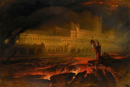 John Martin - Pandemonium, Louvre (1823-1827) Canvas Print