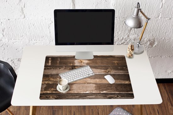Tapis de souris XXL - Sous-main - Tapis de bureau - Bois - Vintage - Naturel - 90x60 cm - Tapis de souris XXL