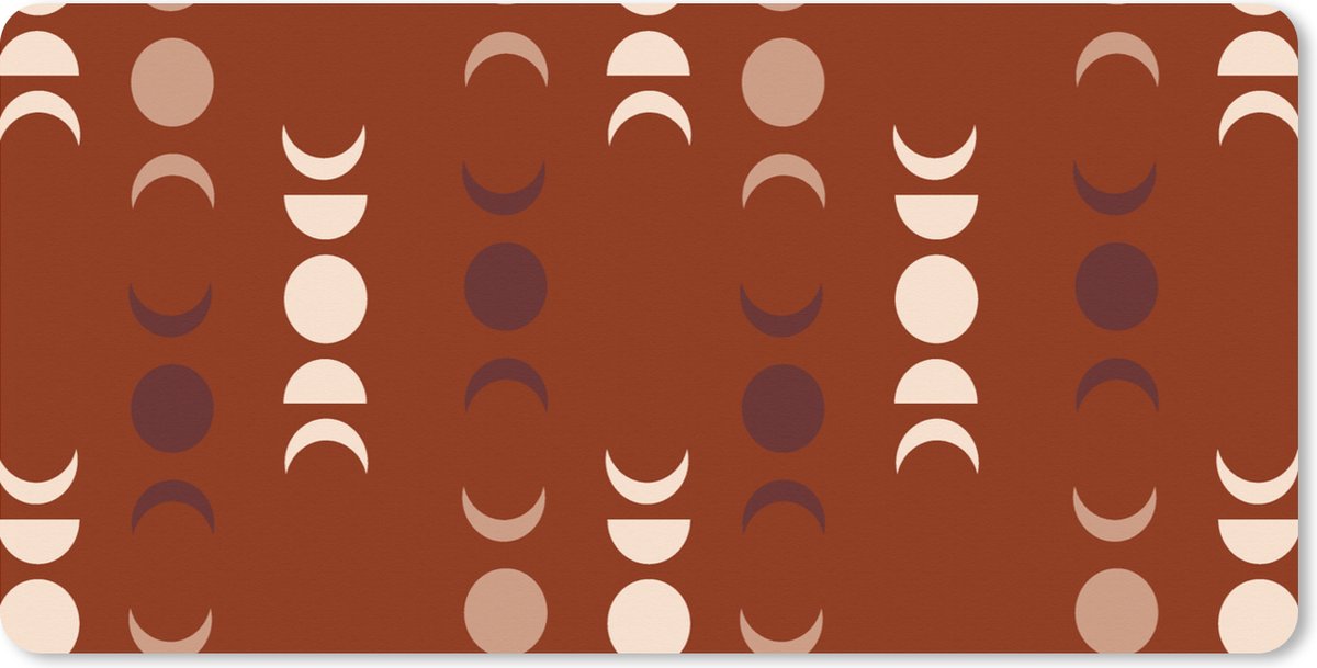 Muismat XXL 100x50 cm - Bureau onderlegger - Bureau mat Maan - Rood - Patroon - Bureaumat - Gaming mousepad xl - Bureaulegger groot - Computer deskmat