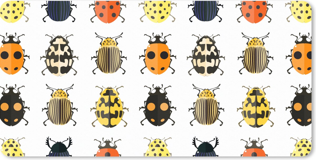Muismat XXL 80x40 cm - Bureau onderlegger - Bureau mat Kever - Insecten - Design - Bureaumat - Gaming mousepad xl - Bureaulegger groot - Computer deskmat