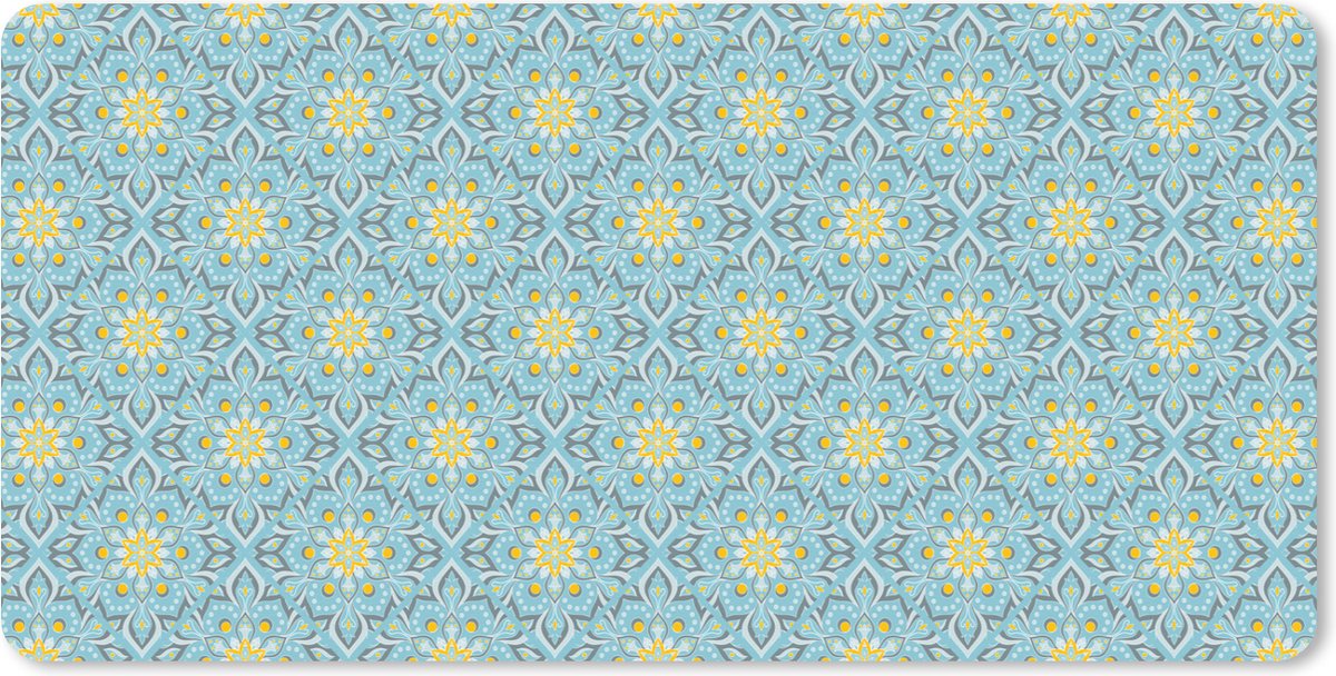 Muismat XXL 80x40 cm - Bureau onderlegger - Bureau mat Bloemen - Boho - Patronen - Mandala - Vintage - Bureaumat - Gaming mousepad xl - Bureaulegger groot - Computer deskmat