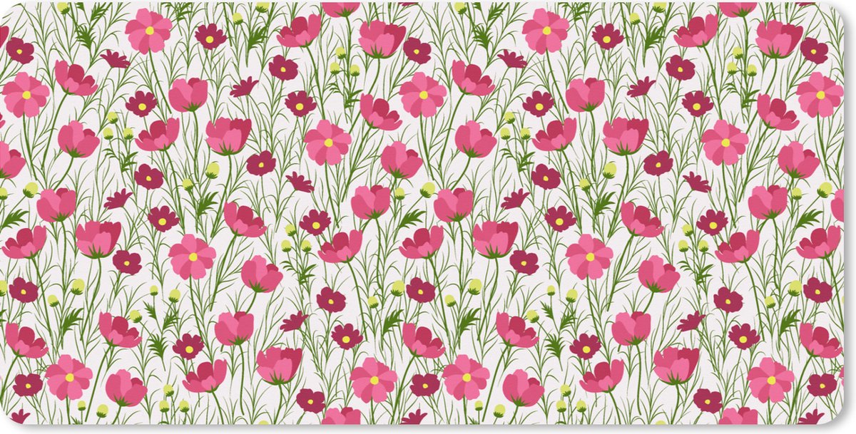 Muismat XXL 100x50 cm - Bureau onderlegger - Bureau mat Bloemen - Patronen - Gras - Klaproos - Bureaumat - Gaming mousepad xl - Bureaulegger groot - Computer deskmat