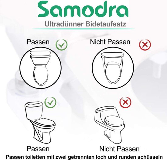 Samodra Bidet,Pulvérisateur de bidet non électrique ultra-mince pour  toilette avec, accessoire de toilette bidet à double buses : :  Bricolage