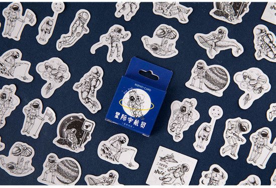 Astronaut Stickers 45 stickers – Bullet Journal, Planner & Scrapbook Stickers – Sinterklaas & Kerstcadeau – Schoencadeau – Cadeaus onder €5