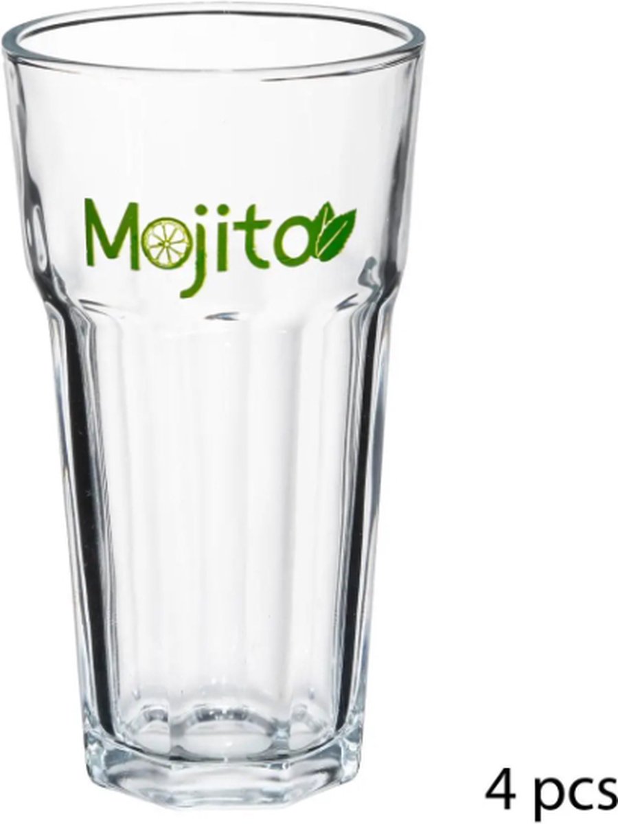 Secret de Gourmet Luxe Mojito glazen set - 4x stuks - met accessoires - 360 ml - Cocktailglazen — cadeau in Kookcadeaus - foto 7