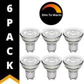 DimToWarm LED GU10 lampen - Dimbaar naar extra warm wit - 3W (50W) - MR16 - 6 Spotjes
