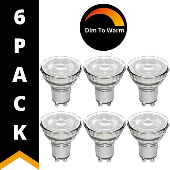 DimToWarm LED GU10 Spotjes - Dimbaar naar extra warm wit - 3W (50W) - MR16