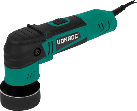 VONROC Excentrische polijstmachine - poetsmachine – 400W – Ø50 en Ø75MM – met soft start en constant power electronics - Incl. 8 polijstschijven en 2 steunschijven