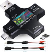NÖRDIC TESTER USB en USB-C digitale tester - Om spanning en stroom te meten - Zwart