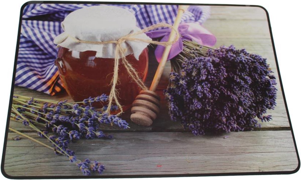 2 Placemats 39x28 Kunststof Antislip Honing Lavendel Afbeelding - Tafelbeschermer - Onderleggers Placemats - Tafeldecoratie - Decoratie Woonkamer Keuken - Tafelversiering - Cadeau - Kado - voor Volwassenen