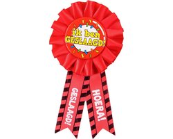 Opspeld prijs/diploma Rozet/broche geslaagd thema - Diploma gehaald feestartikelen