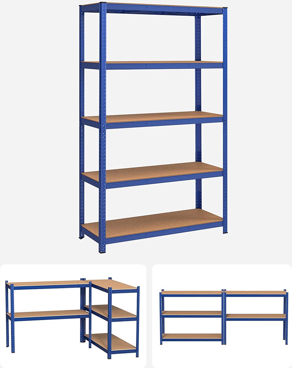 Lot de 2 étagères professionnel 120x60x200 cm Rayonnage métallique