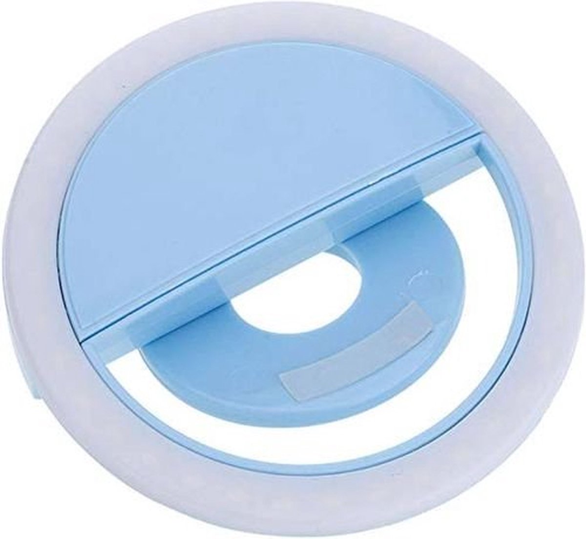 Doodadeals® | Premium Selfie Ring Light Clip | Selfie Light | Selfie Ring Light Oplaadbaar | Ringlamp | Ring Lamp Selfie | 3 Lichtstanden | Met USB-kabel | Blauw