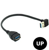 Adaptateur de câble d'extension USB 3.0 Male-femelle à 90 degrés 20 cm - vers le haut