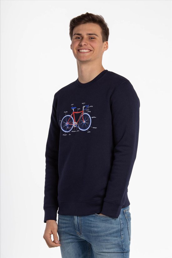 Brooklyn Intwiel Donkerblauwe Fiets | Velo sweater Wielrennen | Koers | Grappig | Cadeau - Maat S