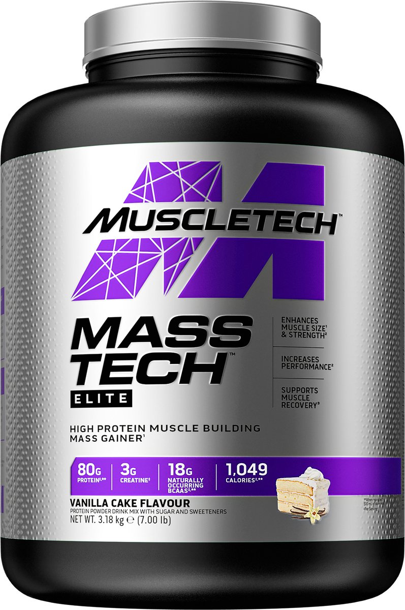 Goedkoopste Muscletech Mass Tech - Weight Gainer / Mass Gainer - Vanille - 3200 gram (14 shakes