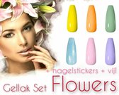 Braembles® - Gellak - Set - Flowers + -Nagelstickers- + -Nagelvijl- 6-delige - Gellak Starterspakket - Gel Nagellak - Pink Gellac - Gellac - Nagels - 10ML - UV-LEDlamp - Sinterklaas-