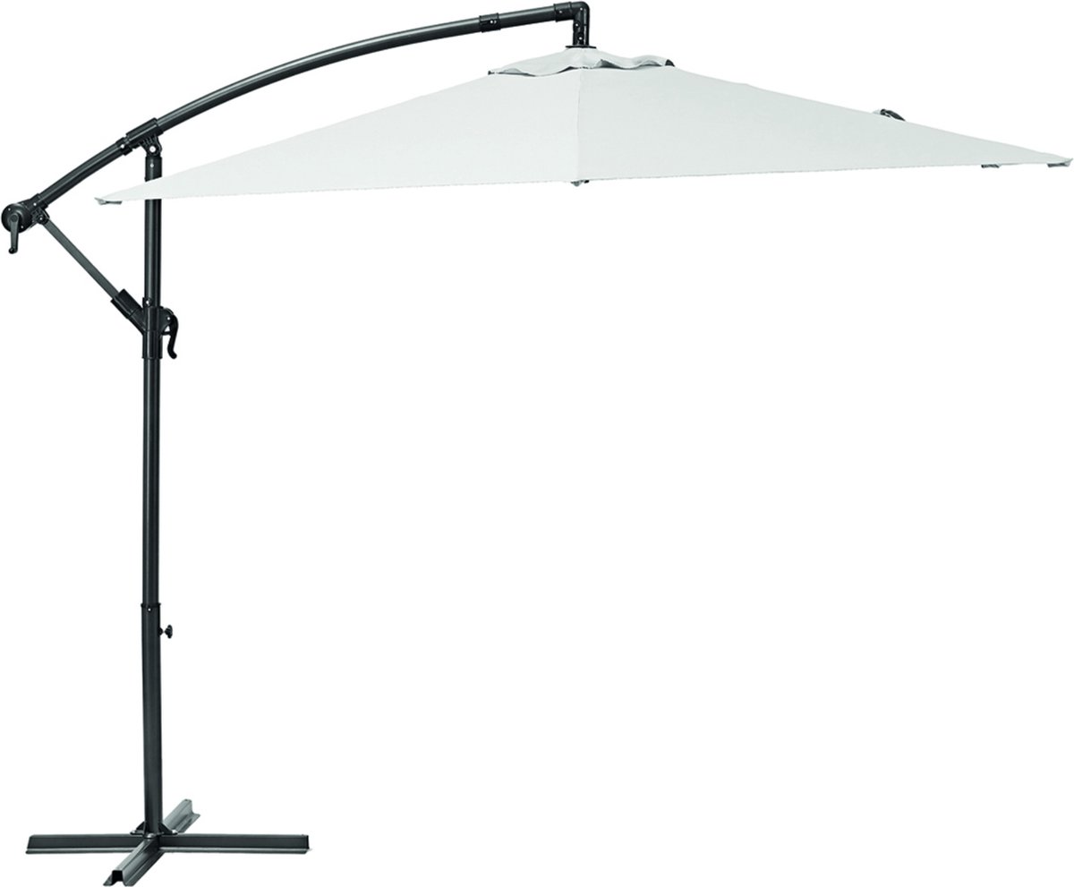 GENERIQUE - Zeshoekige vrijdragende parasol POLAR - ø 290 cm - 5,46 m² - 95% UV-bescherming - Waterafstotend - Kantelbaar - 360° draaibaar - Aluminium - Staal - Polyester - Wit - Parasol