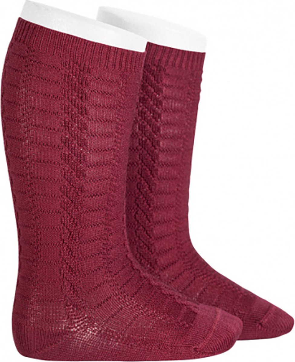 Cóndor Kniekous Braided Kabel Patroon | 2312/2 | Garnet/Donkerrood | 12-24 mnd | maat 2