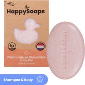 HappySoaps Baby en Kids Shampoo Bar & Body Wash Bar - Little Sunshine - Zacht & Verzorgend - 100% Natuurlijk, Plasticvrij en Vegan - 80 Gram
