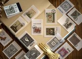 Blokje met 100 velletjes hobbypapier - Postzegels / Poststamps - Papier voor o.a. Bulletjournal, scrapbooking en kaarten maken