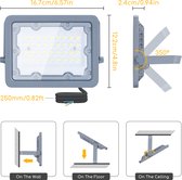 Buitenlamp grijs | LED bouwlamp 30W=270W schijnwerper | daglichtwit 6500K - 90° lichthoek | waterdicht IP65