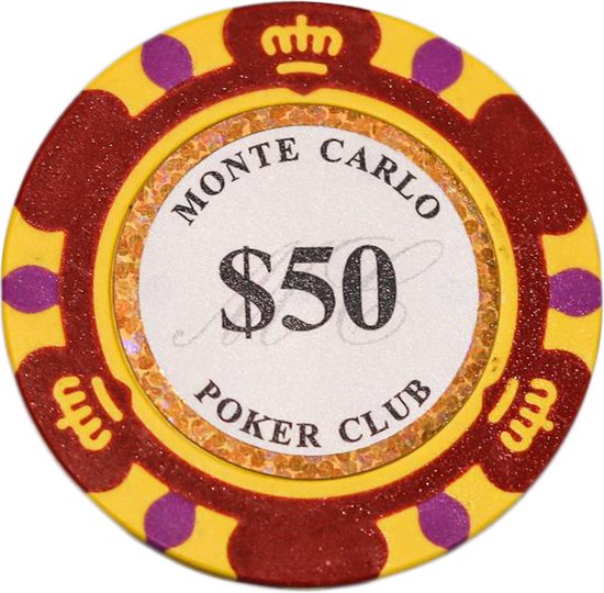Poker chips Poker Pokerset Poker chip met waarde 50 Monte Carlo