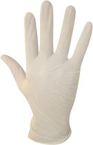 Latex wegwerp handschoenen - S/M - Licht gepoederd - Wit - Universeel - 10 stuks - Sanyc - maat S-M.