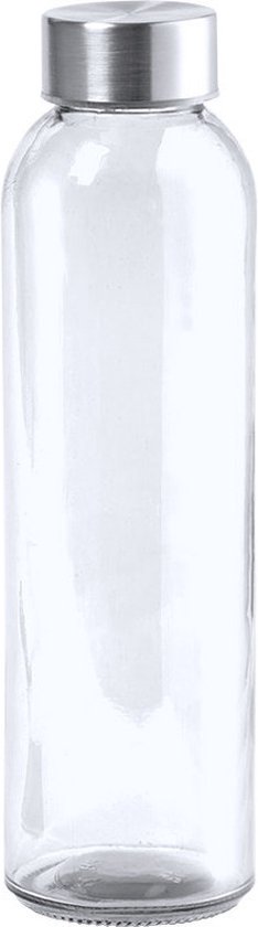 Waterfles/drinkfles AQUAMAN - 3x - glas - transparant - met RVS dop - 500 ml - Sportfles - Bidon