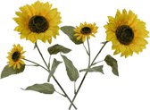 6x stuks gele zonnebloemen kunstbloemen 72 cm - Helianthus - Kunstbloemen/kunsttakken - bloemen/planten