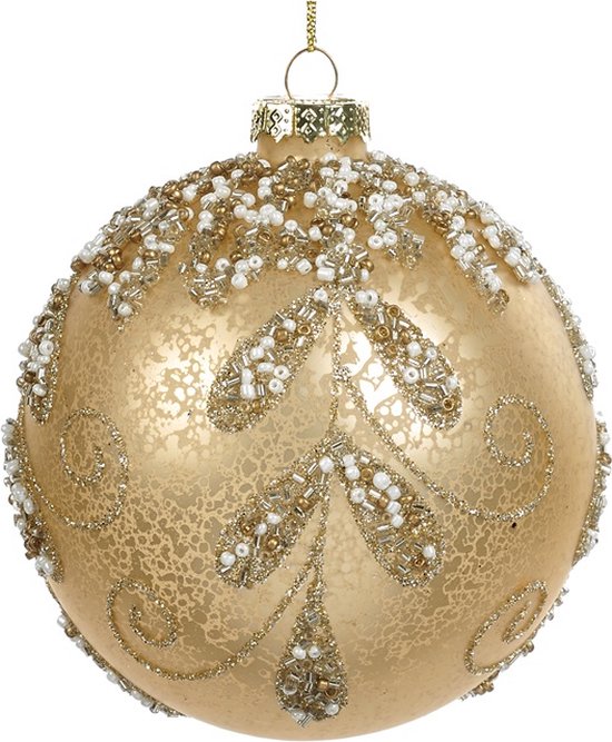 Goodwill Kerstbal Glas Goud 10cm  Voordeelaanbod Per 2 Stuks