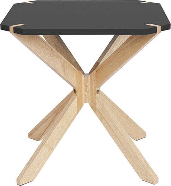 Side table Mister X - Rubber Hout, Zwart MDF top - 45x45x45cm