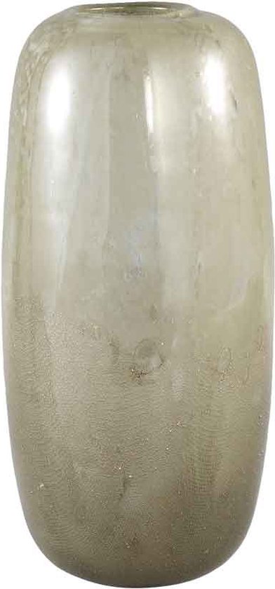 Vase rond PTMD Oliva - H30 x Ø13,5 cm - Verre mélangé - Vert