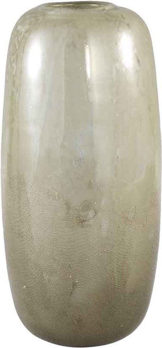 PTMD Oliva Ronde Vaas - H30 x Ø13,5 cm - Gemengd glas - Groen