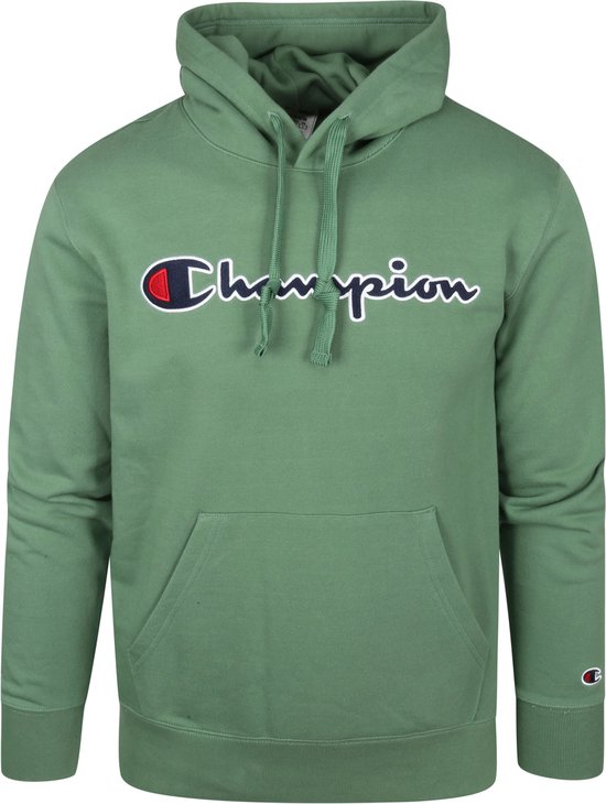 Champion - Sweat à capuche Logo Vert Foncé - XL - Coupe régulière | bol
