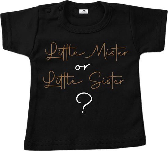 Shirt grote zus of grote broer-Little mister or Little sister-Maat 98