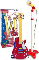 Bontempi Spa Rock Gitaar - Speelgoedinstrument - Met staande microfoon - Rood