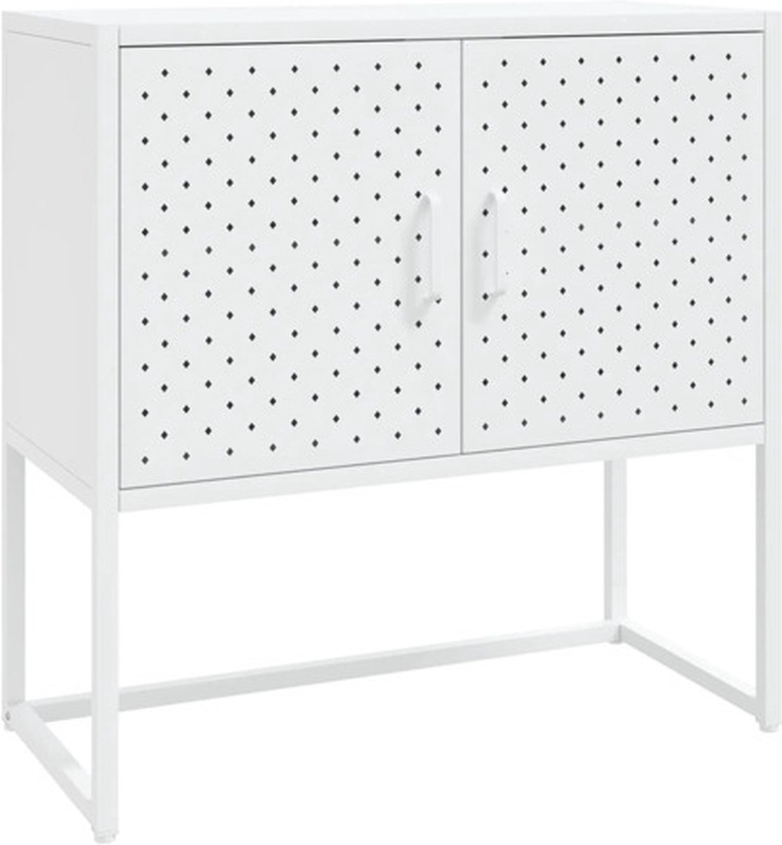 vidaXL - Dressoir - 75x35x75 - cm - staal - wit