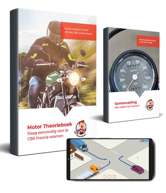 Motor Theorieboek 2024 Rijbewijs A met Samenvatting - CBR Motor Theorie Leren - De Theorieboer