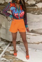 Ibiza  Korte broek dames te oranje zomer vakantie strand polyester elastiek