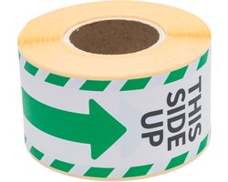Raadhuis gevaaretiketten - THIS SIDE UP - groen/wit - 250 stuks - sticker waarschuwing