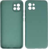 Hoesje Geschikt voor Samsung Galaxy A03 - Fashion Telefoonhoesje Backcover - Siliconen Hoesje - Donker Groen