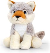 Pluche knuffel dieren grijze wolf 18 cm - Knuffelbeesten wolven speelgoed