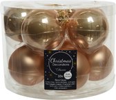 Decoris Kerstballen - 10 stuks - glas - toffee bruin - 6 cm