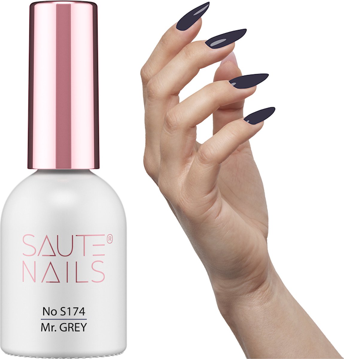 SAUTE Nails DonkerGrijs UV/LED Gellak 8ml. - S174 Mr. Grey