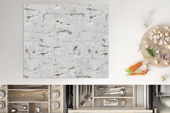 KitchenYeah® Inductie beschermer 75x52 cm - Muur - Antiek - Gips - Patronen - Kookplaataccessoires - Afdekplaat voor kookplaat - Inductiebeschermer - Inductiemat - Inductieplaat mat